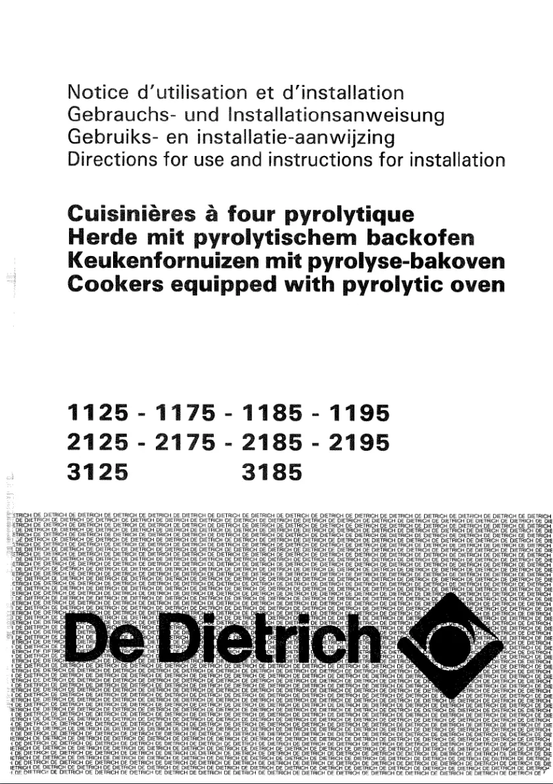 Page n°1 - Manuel utilisateur De Dietrich 1185