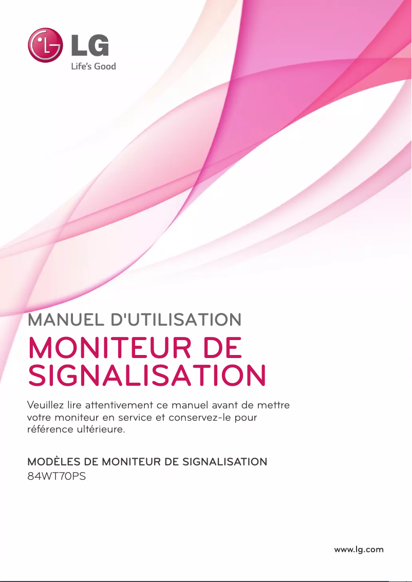 Page n°1 - Manuel utilisateur LG 84WT70PS
