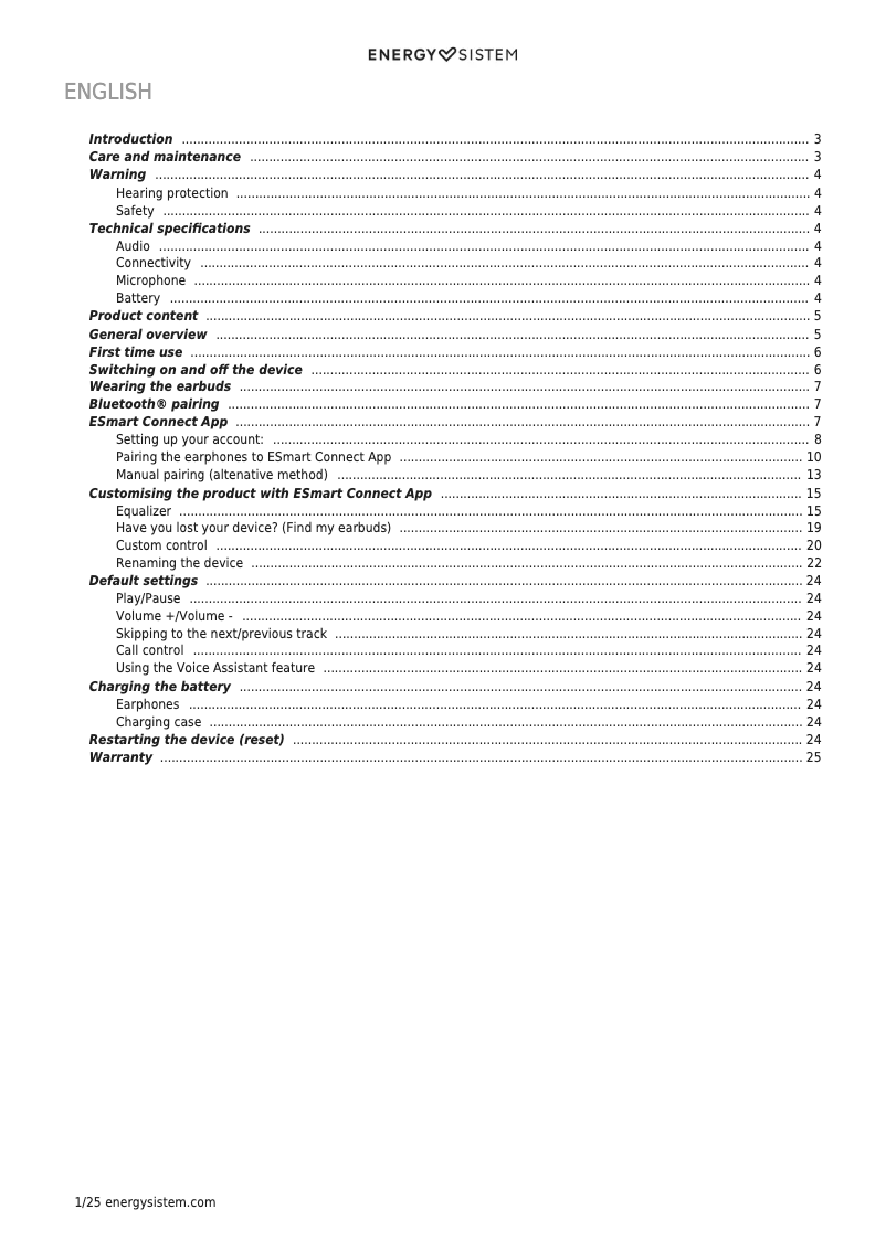 Image de la première page du manuel de l'appareil Arena