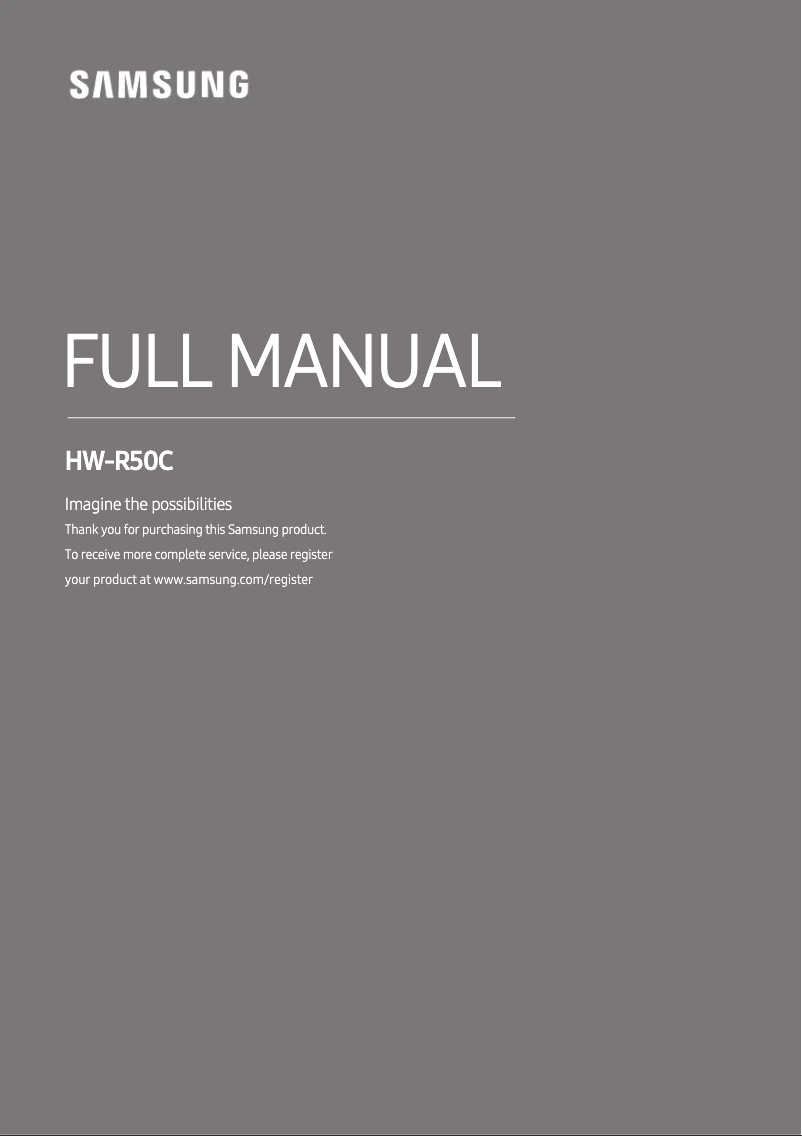 Page n°1 - Manuel utilisateur Samsung HW-R50C