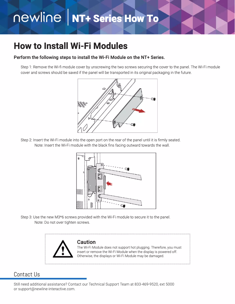 Page 1 de la notice Guide d'installation Newline TT-5523NT-PLUS