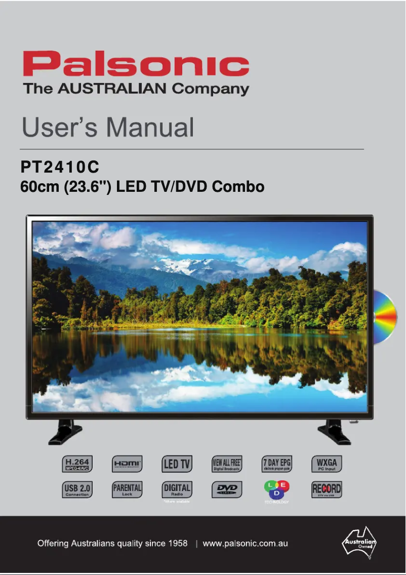Page 1 de la notice Manuel utilisateur Palsonic PT2410C