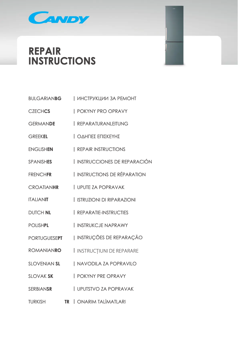 Page 1 de la notice Manuel utilisateur Candy CSC135 WEKN