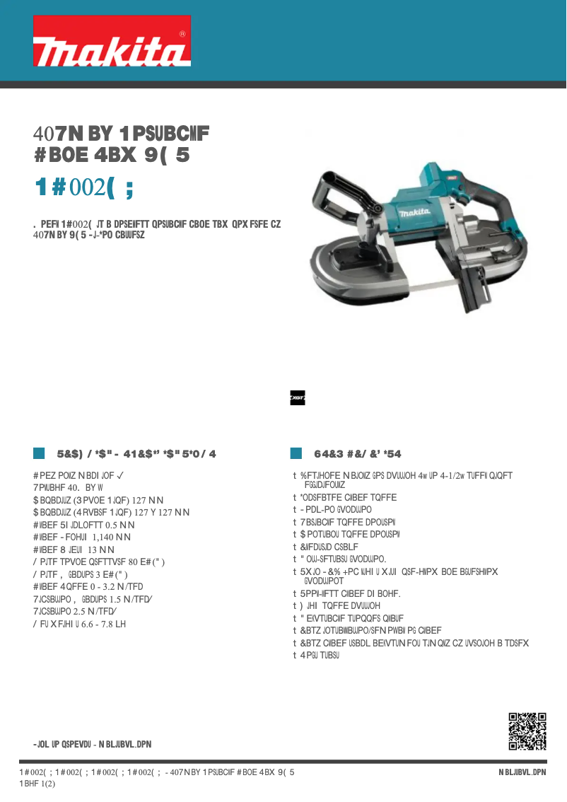 Page n°1 - Fiche technique Makita PB002G