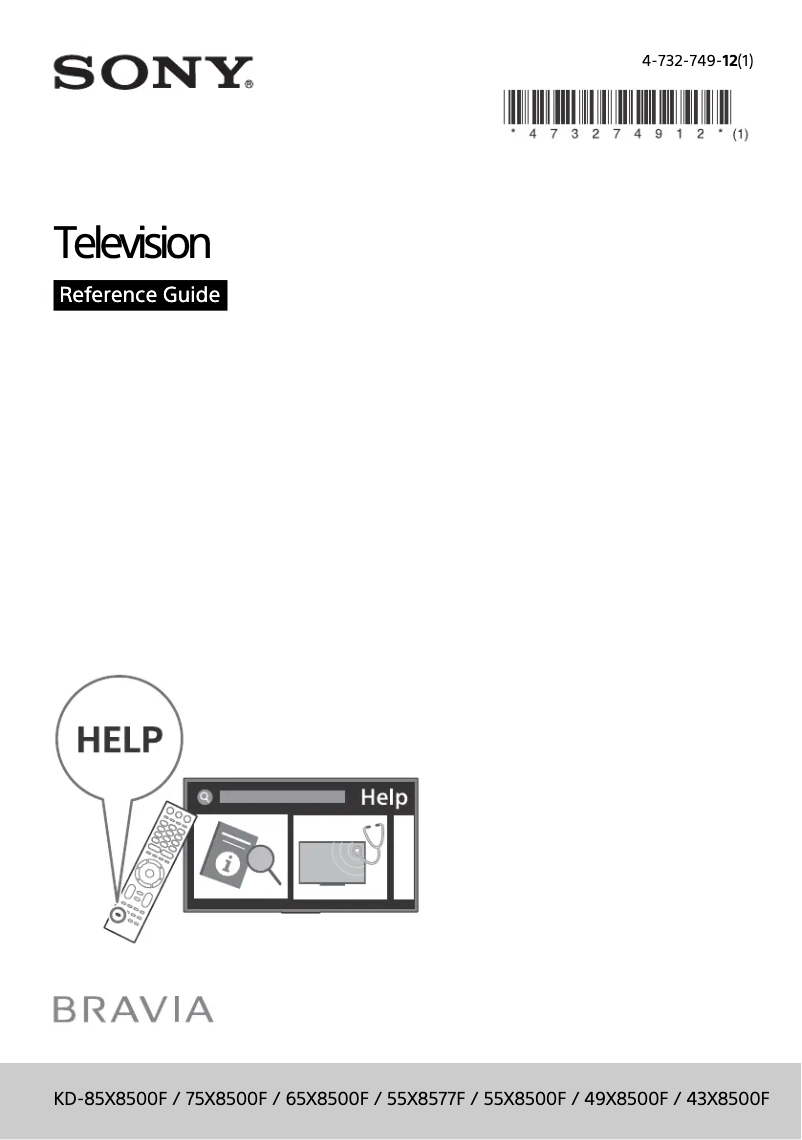 Image de la première page du manuel de l'appareil Bravia KD-55X8577F