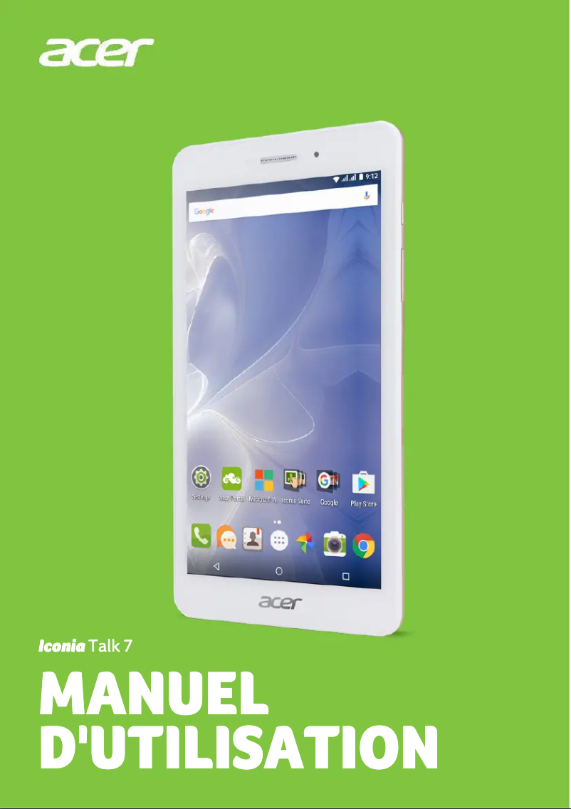 Page 1 de la notice Manuel utilisateur Acer Iconia Talk 7
