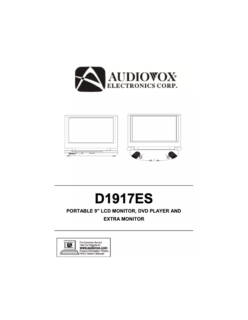 Page 1 de la notice Manuel utilisateur VOXX D1917ES