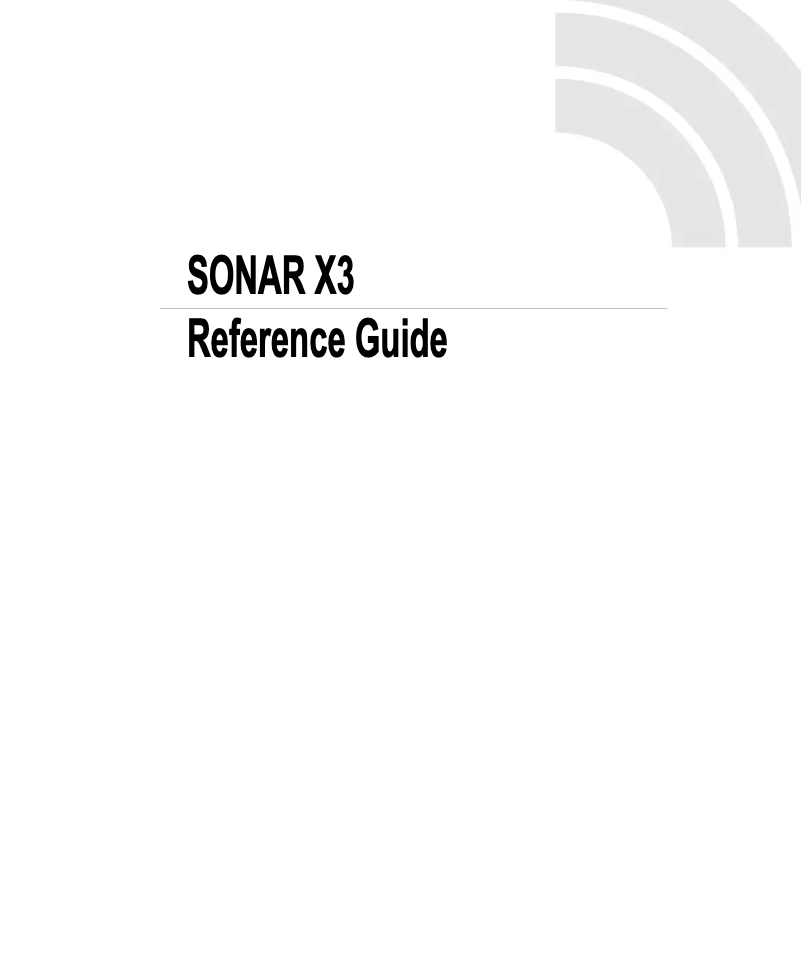 Page 1 de la notice Manuel utilisateur Cakewalk Sonar X3