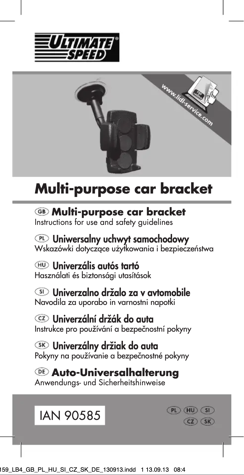 Page 1 de la notice Manuel utilisateur Ultimate Speed IAN 90585