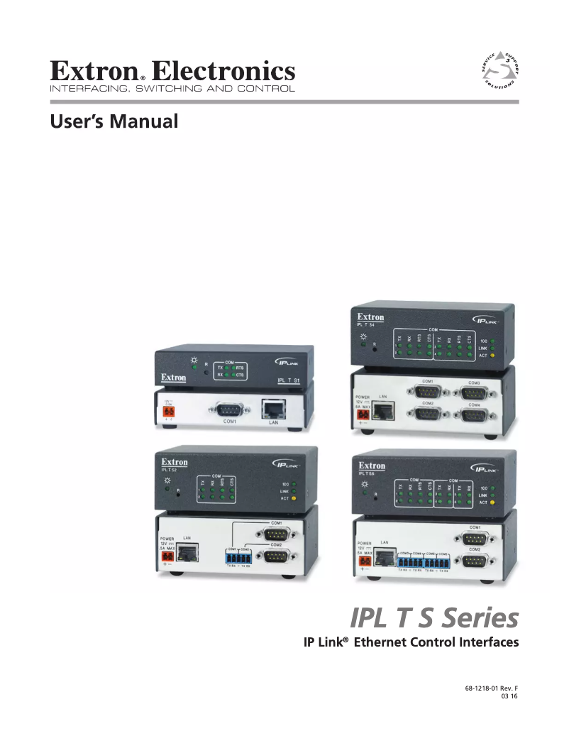 Page 1 de la notice Manuel utilisateur Extron IPL T S6