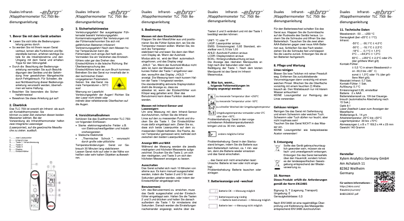 Image de la première page du manuel de l'appareil TLC 750i
