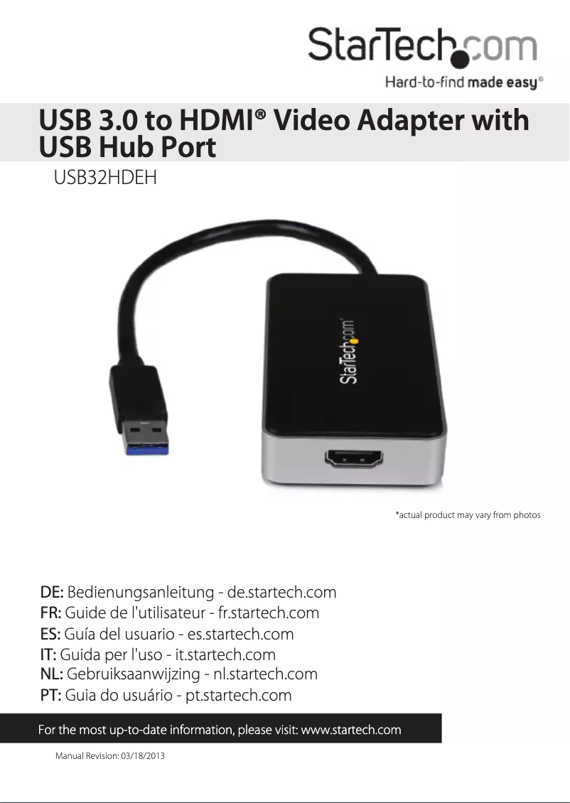 Page n°1 - Manuel utilisateur StarTech.com USB32HDEH