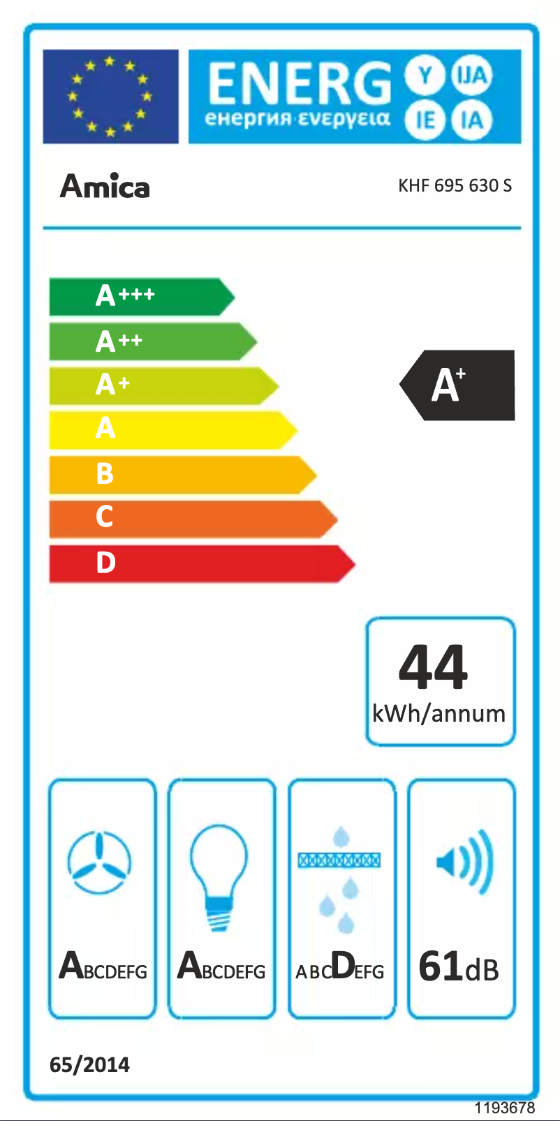 Page n°1 - Label énergétique Amica KHF 695 630 S