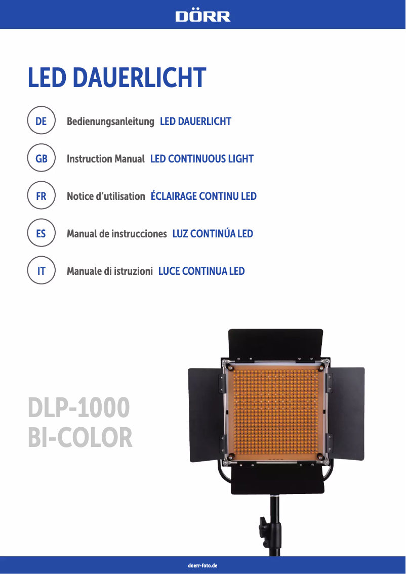 Page n°1 - Manuel utilisateur Dörr DLP-1000 BI-COLOR