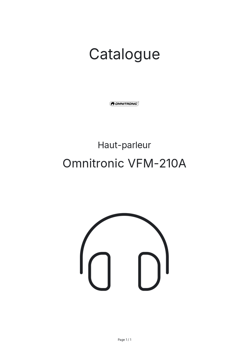 Page n°1 - Catalogue Omnitronic VFM-210A