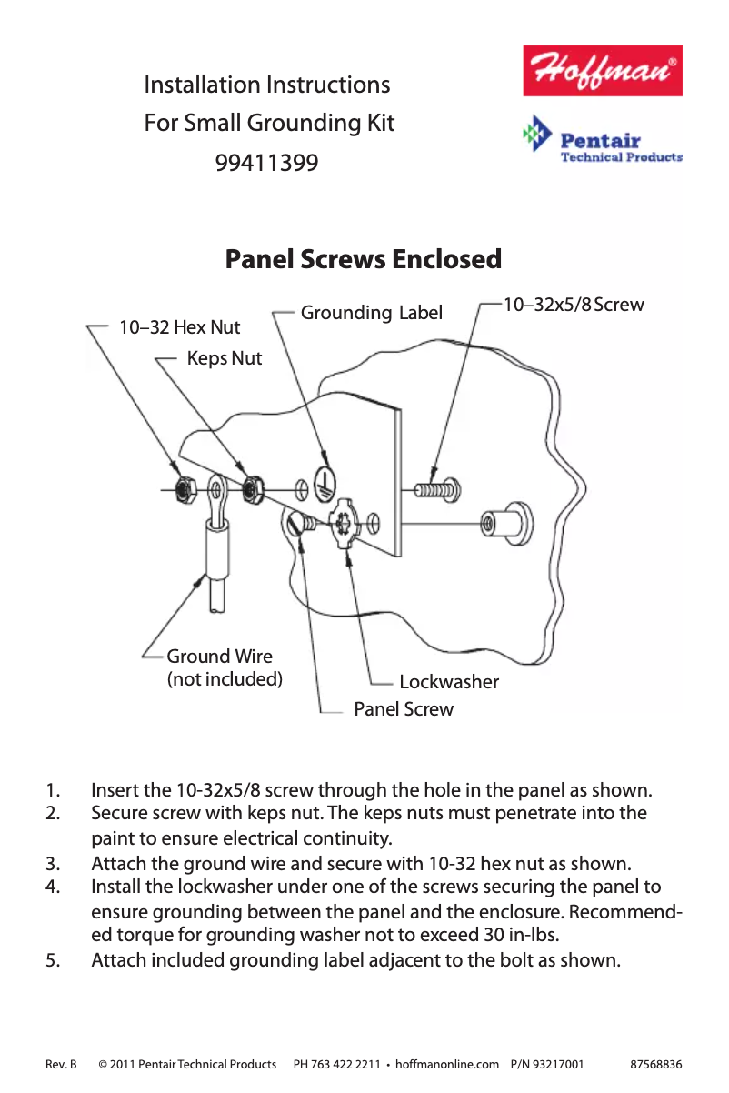 Page 1 de la notice Manuel utilisateur Hoffman A1212CHNFSS