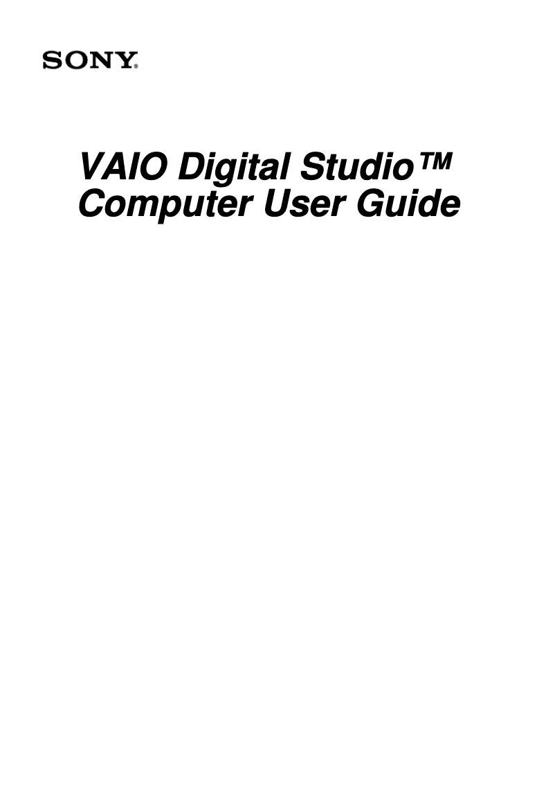 Image de la première page du manuel de l'appareil Vaio PCV-RX650