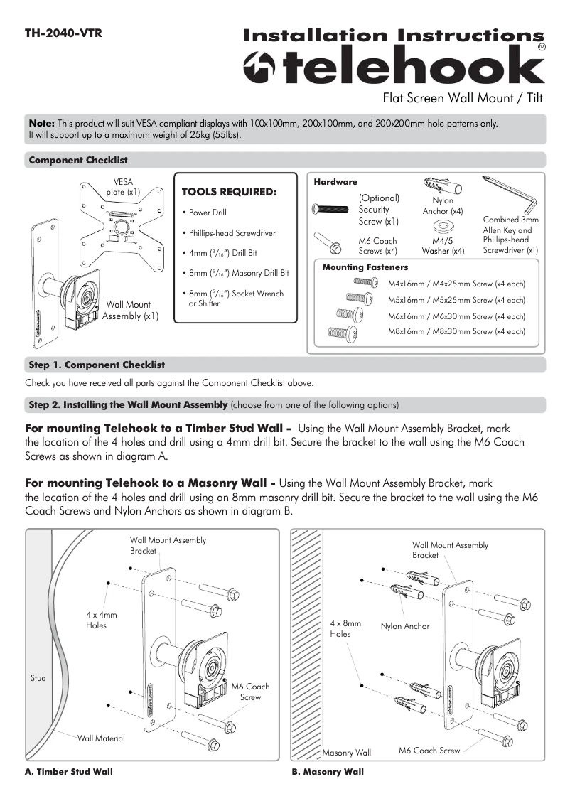 Page n°1 - Manuel utilisateur Atdec TH-2040-VTR