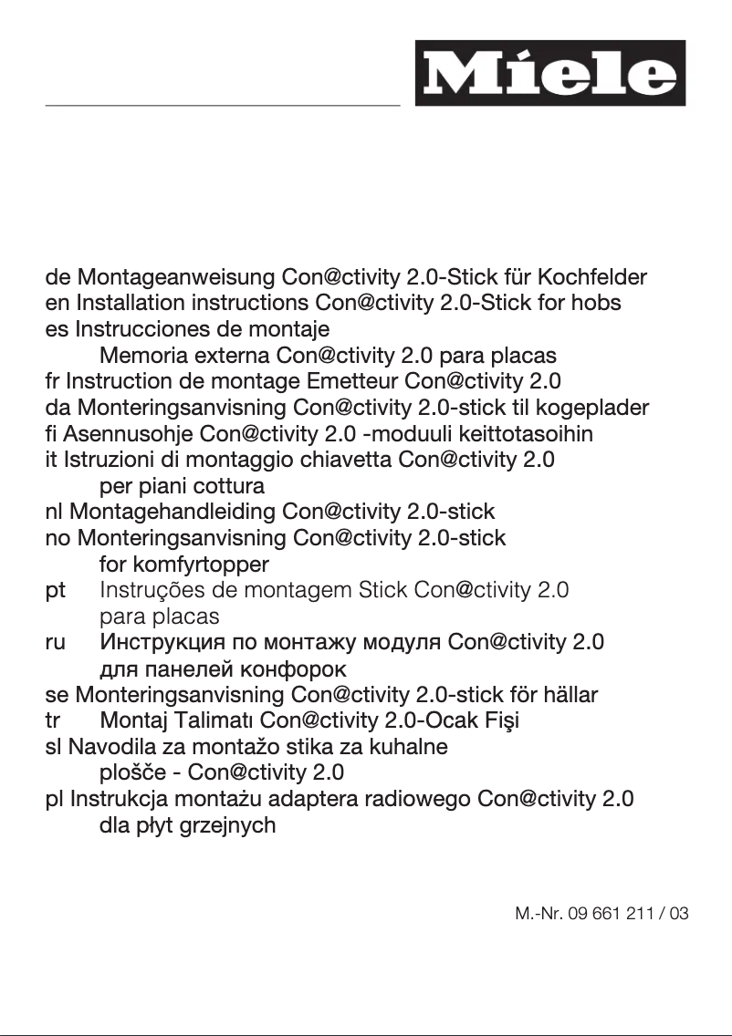 Page n°1 - Manuel utilisateur Miele DA 6526 W