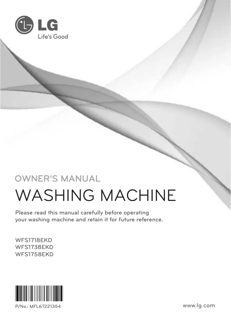 Image de la première page du manuel de l'appareil WFS1718EKD