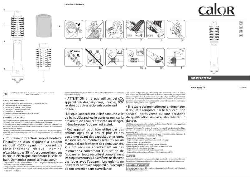 Image de la première page du manuel de l'appareil Karl Lagerfeld K/Pro Stylist CF961L