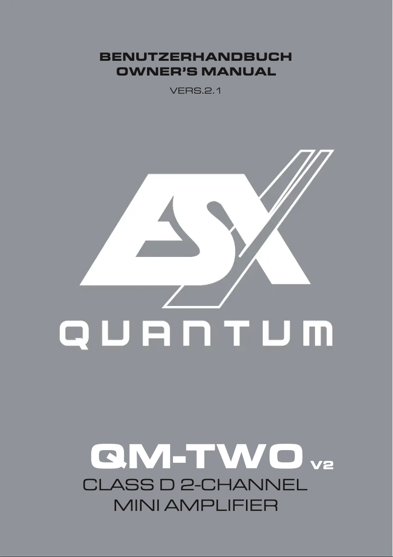 Image de la première page du manuel de l'appareil Quantum QM-TWO