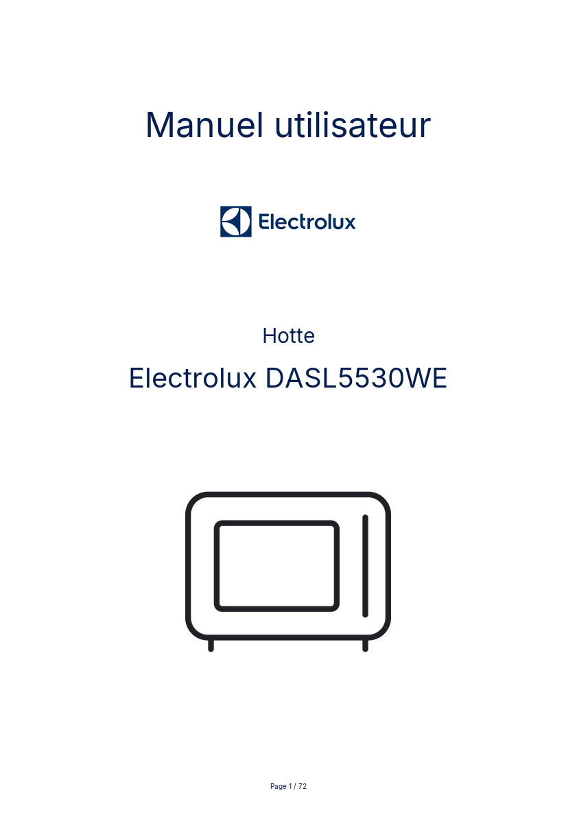 Image de la première page du manuel de l'appareil DASL5530WE