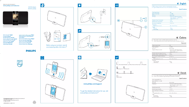 Page n°1 - Manuel utilisateur Philips AD333
