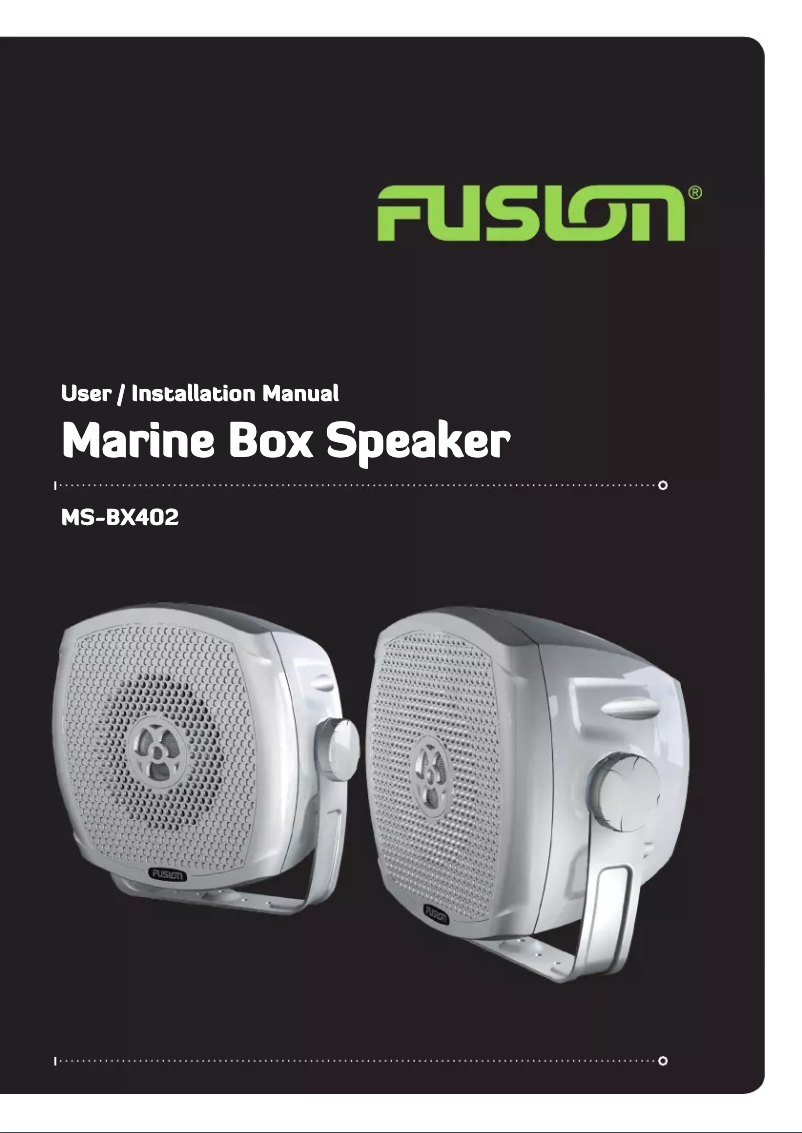 Page 1 de la notice Manuel utilisateur Fusion MS-BX402