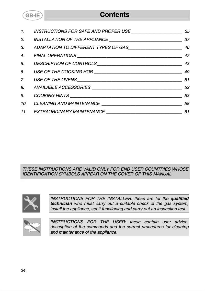 Page n°1 - Manuel utilisateur Smeg A42-6