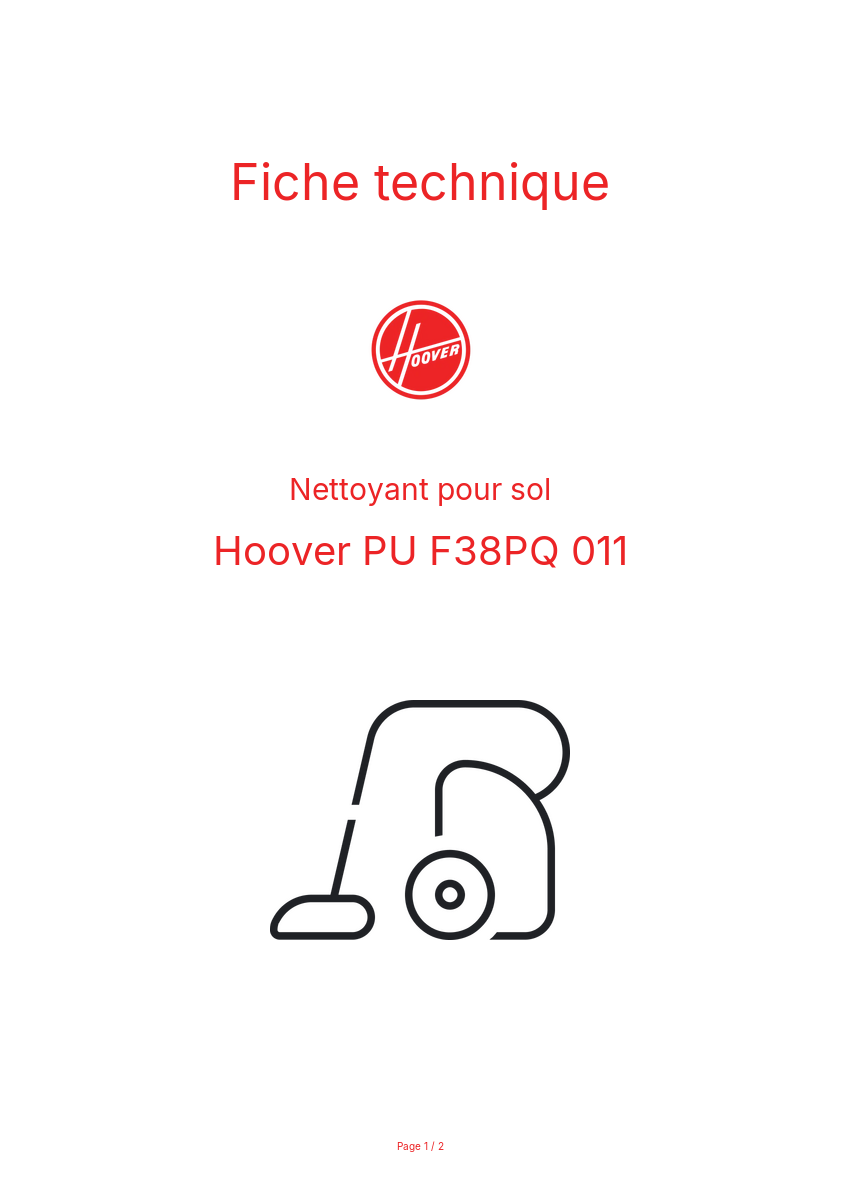 Image de la première page du manuel de l'appareil PU F38PQ 011