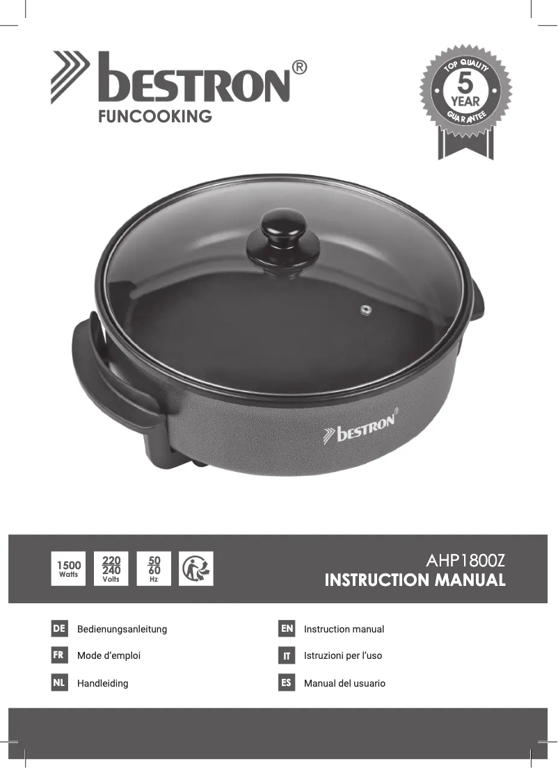 Page n°1 - Manuel utilisateur Bestron AHP1800Z
