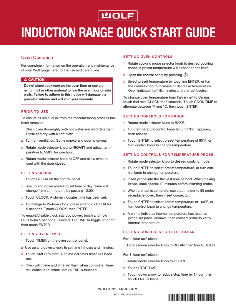 Page n°1 - Guide de démarrage rapide Wolf IR365TTH