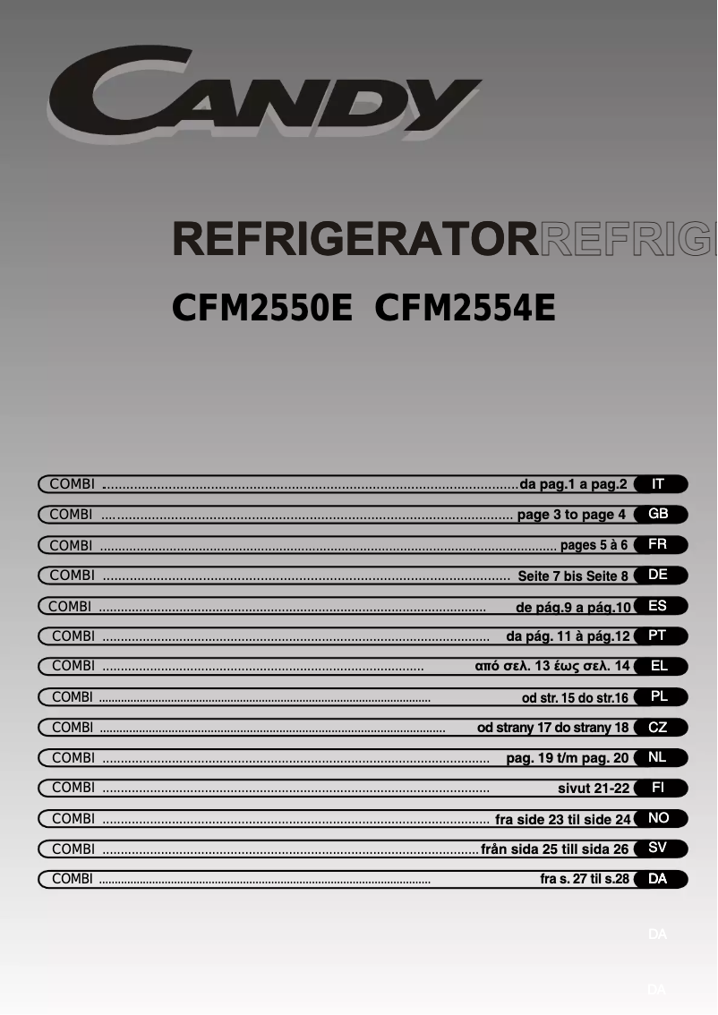 Image de la première page du manuel de l'appareil CFM 2550E
