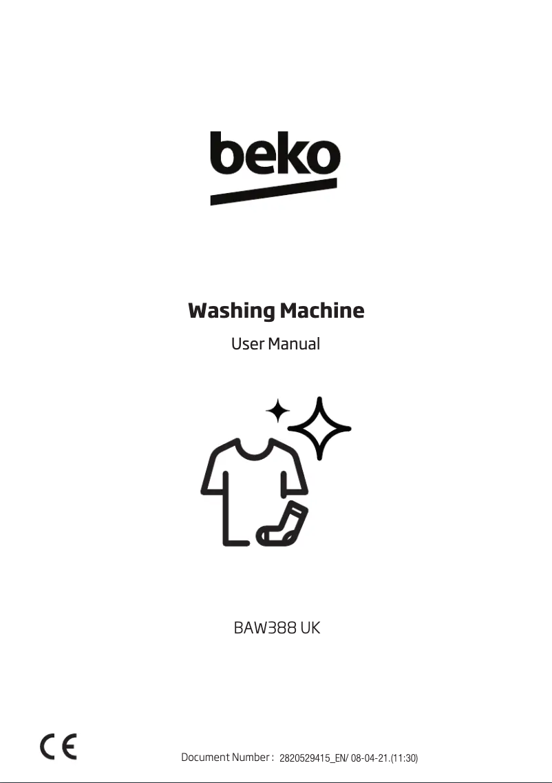 Page 1 de la notice Manuel utilisateur Beko BAW388 UK