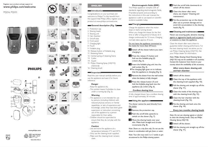 Página 1 del manual Manual de usuario Philips PQ256