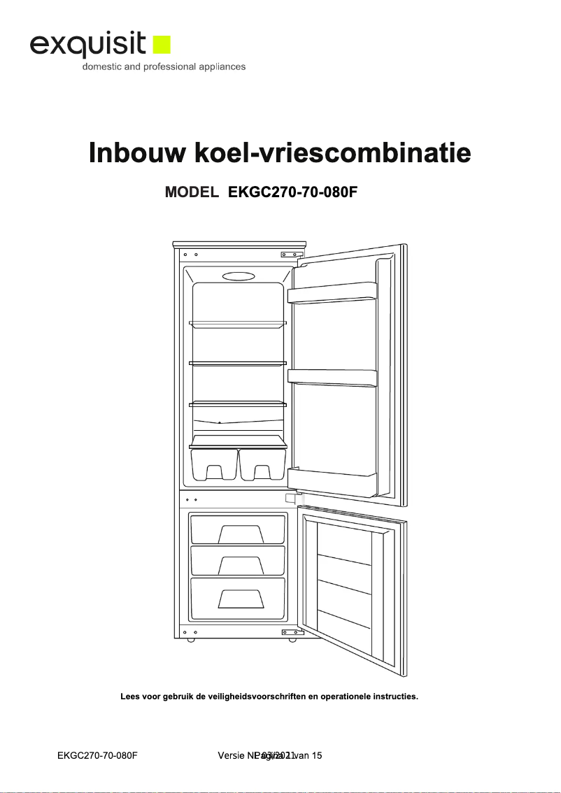Page 1 de la notice Manuel utilisateur Exquisit EKGC270-70-080F