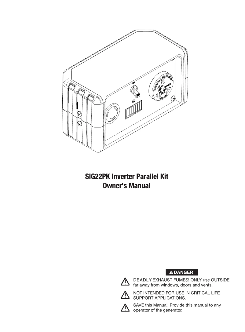 Page n°1 - Manuel utilisateur Simpson SIG22PK