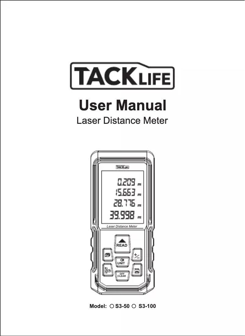 Page 1 de la notice Manuel utilisateur Tacklife S3-100