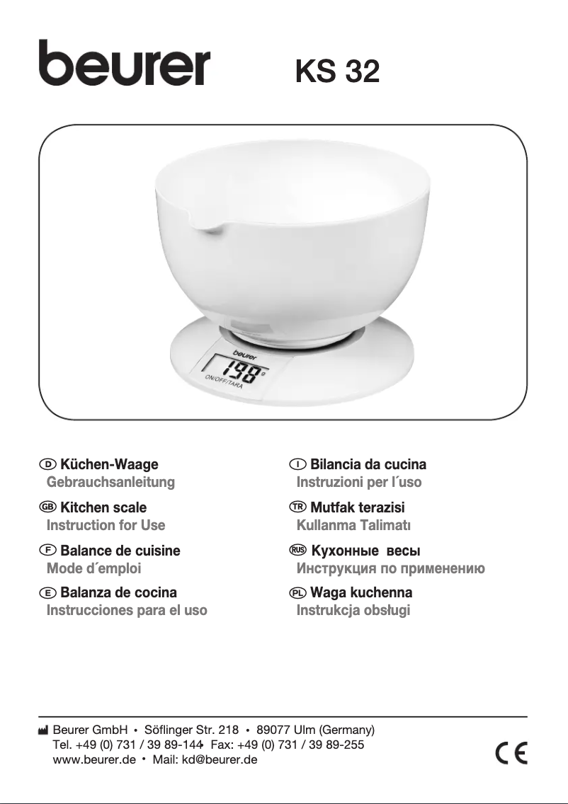 Page 1 de la notice Manuel utilisateur Beurer KS 50