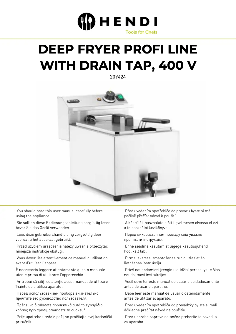 Page 1 de la notice Manuel utilisateur Hendi Master Cook 209424