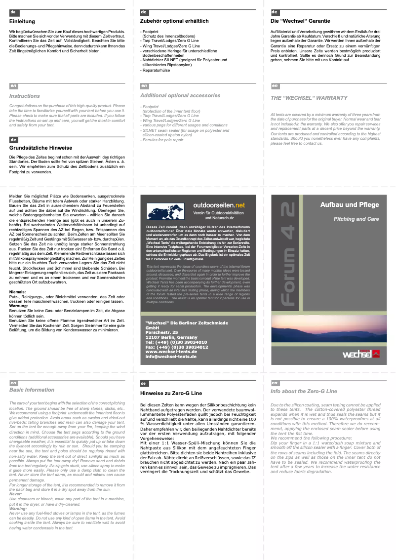 Página 1 del manual Manual de usuario Wechsel Forum 4 2