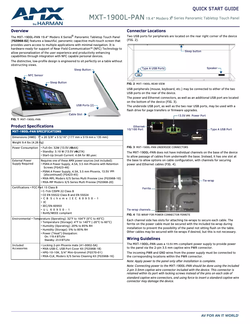 Image de la première page du manuel de l'appareil MXT-1900L-PAN-NC