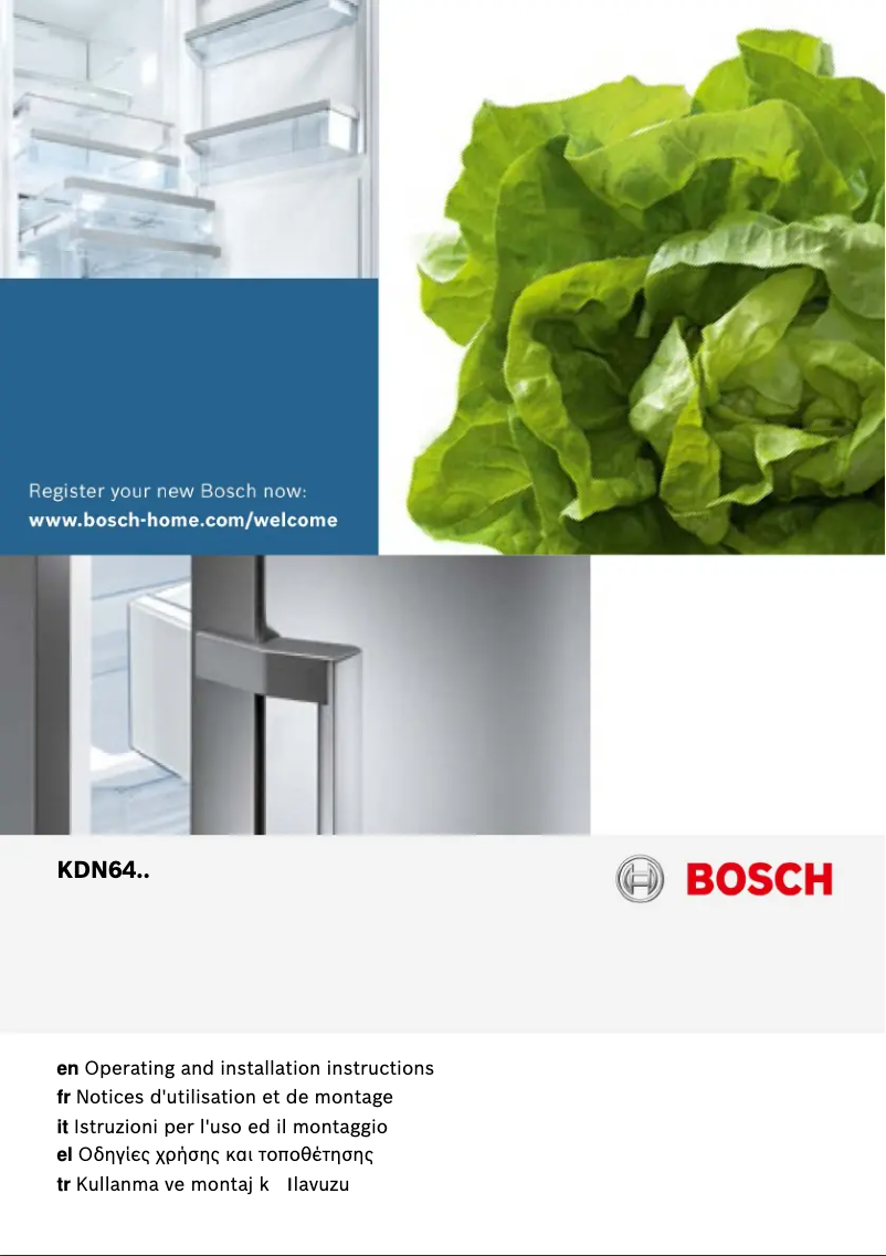 Page 1 of the manual Instruction Manual Bosch KDN64VL21N