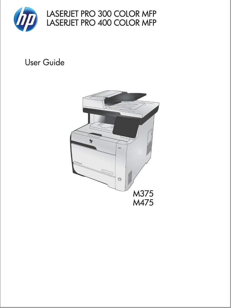 Page 1 de la notice Manuel utilisateur HP LaserJet Pro 400 Color MFP M475DN