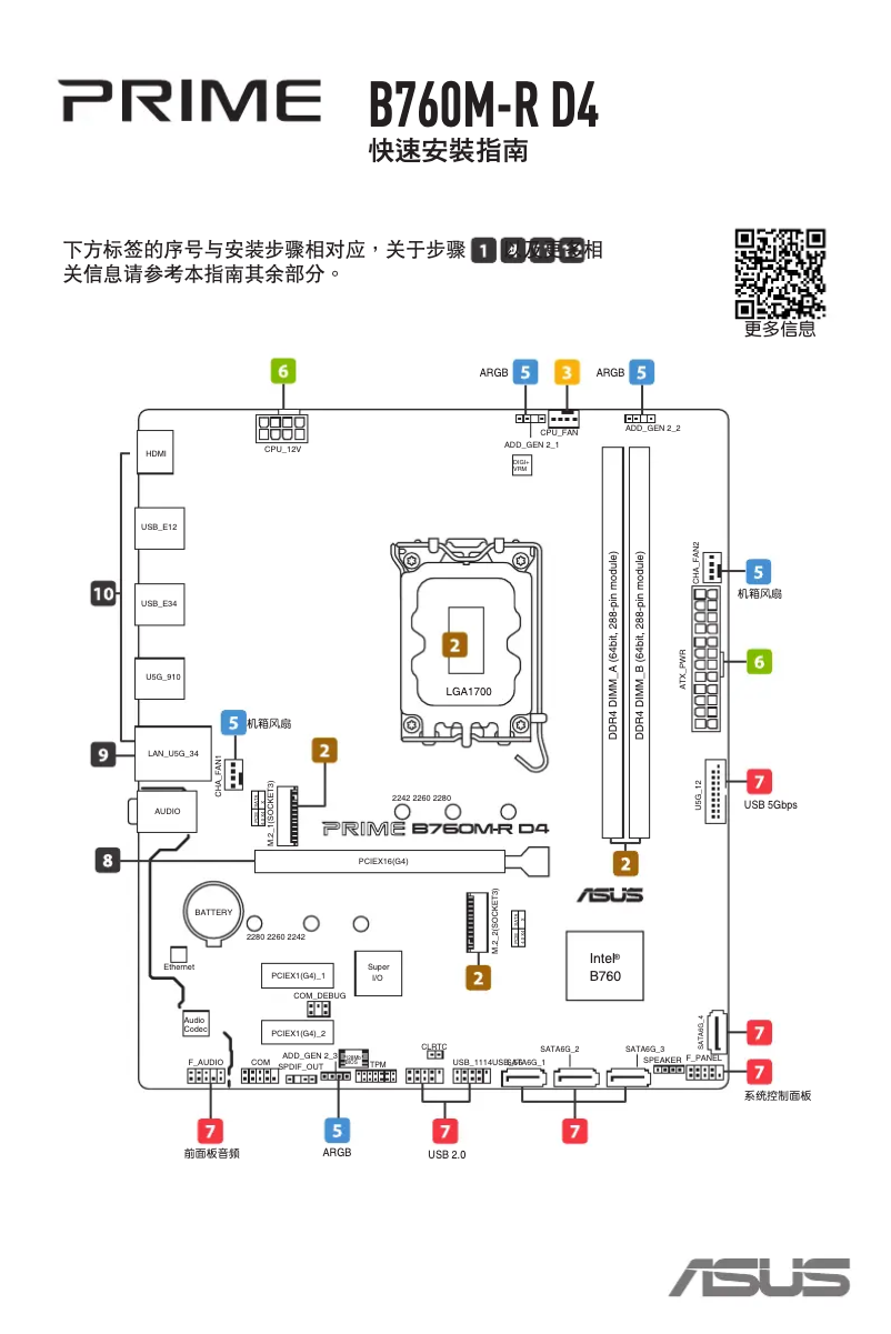 Página 1 del manual Guía de inicio rápido Asus PRIME B760M-R D4