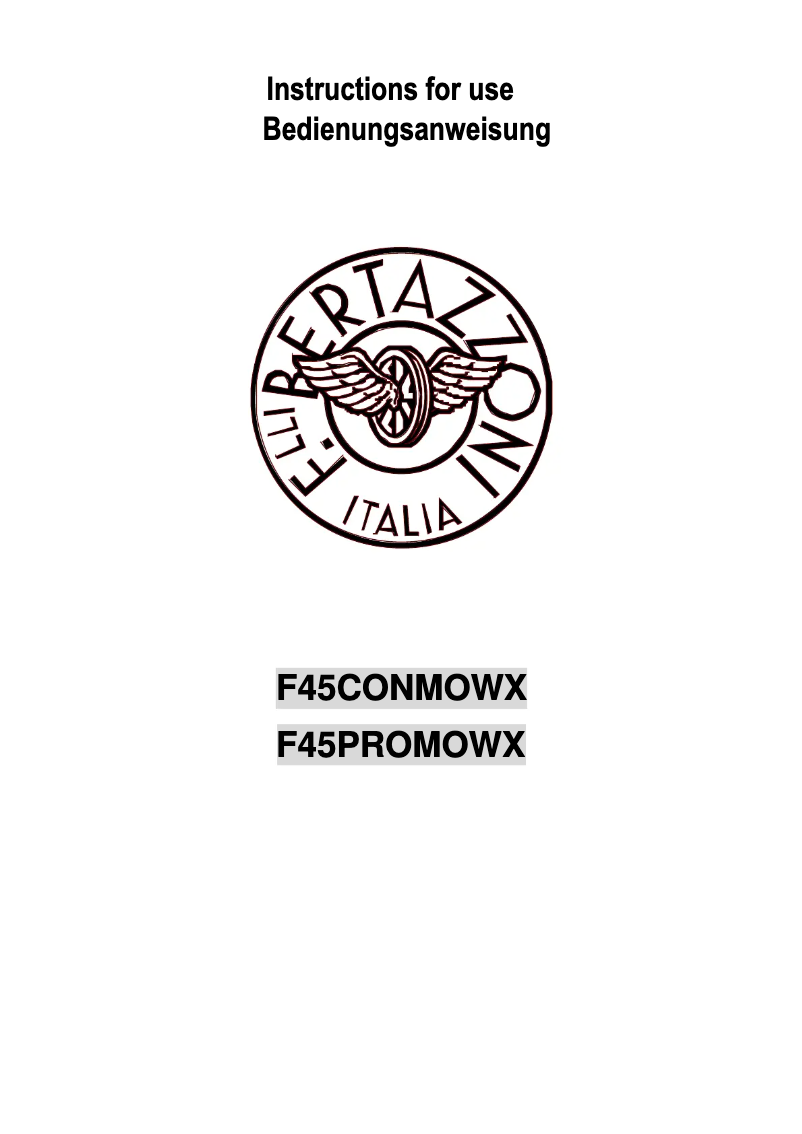 Page 1 de la notice Manuel utilisateur Bertazzoni F45PROMOWX