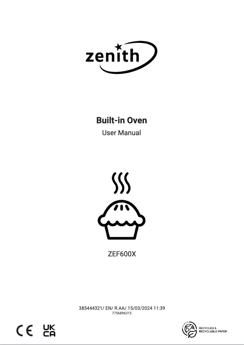 Page n°1 - Manuel utilisateur Zenith ZEF600X