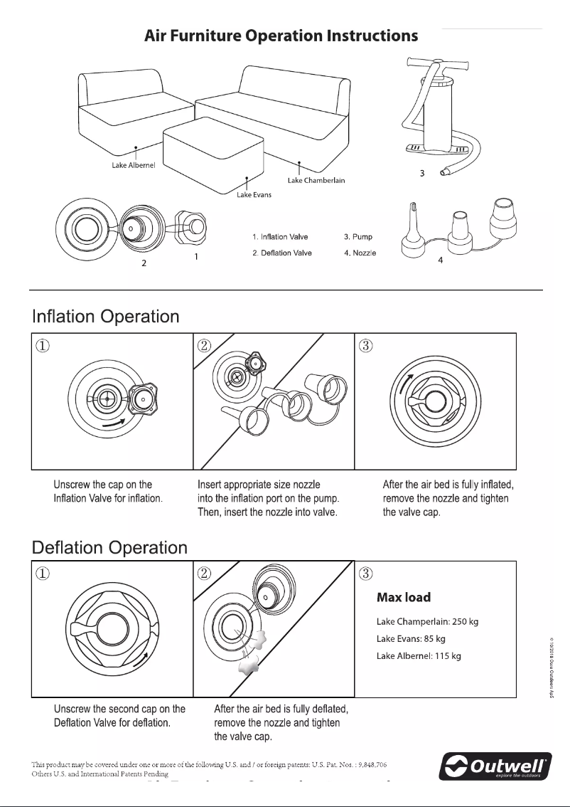 Page 1 de la notice Manuel utilisateur Outwell Chamberlain