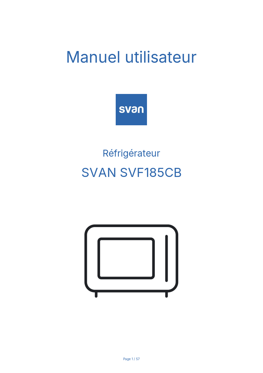 Image de la première page du manuel de l'appareil SVF185CB